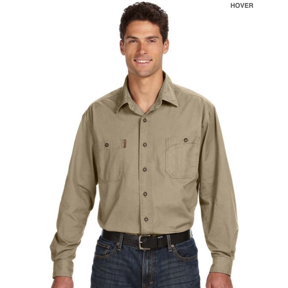 DRI DUCK Craftsman Woven‎ Shirt Brick Long Sleeve XL  Tan style # 4285